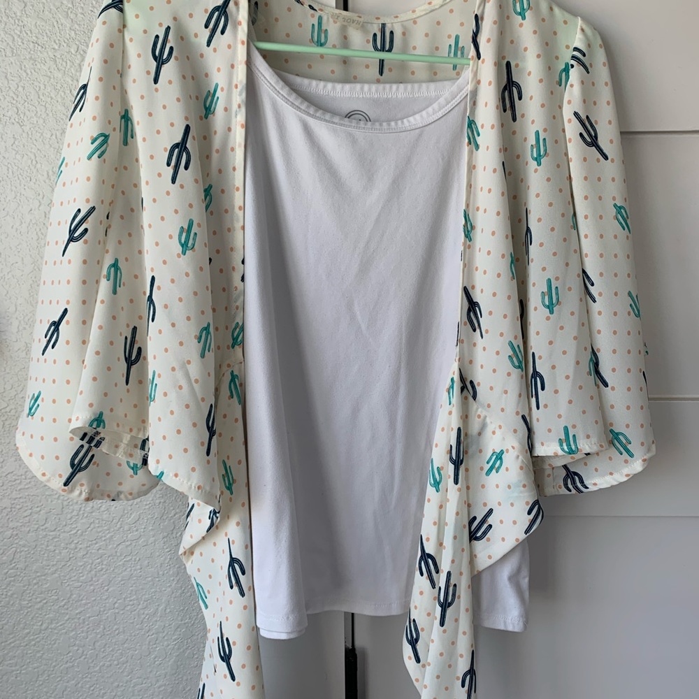 Cactus cover up with white tank set!